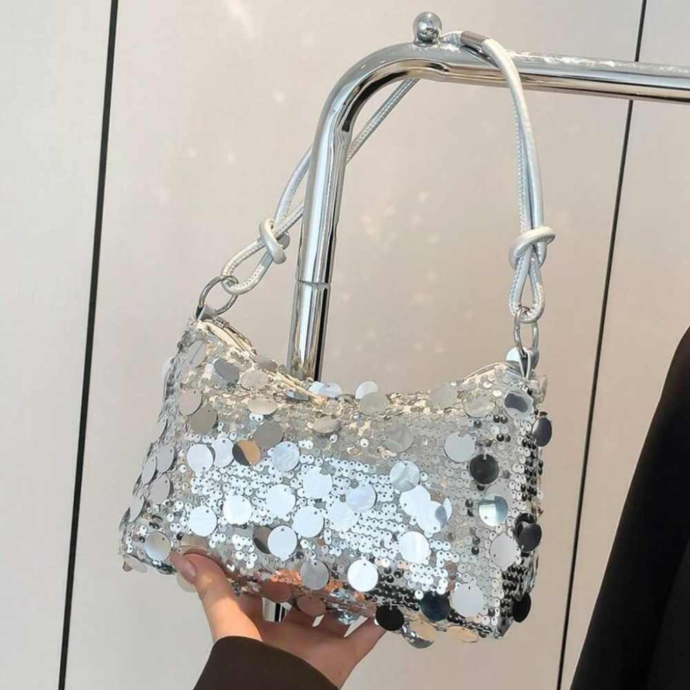 Silver Sequin Women's Bag - Picture 4 of 7